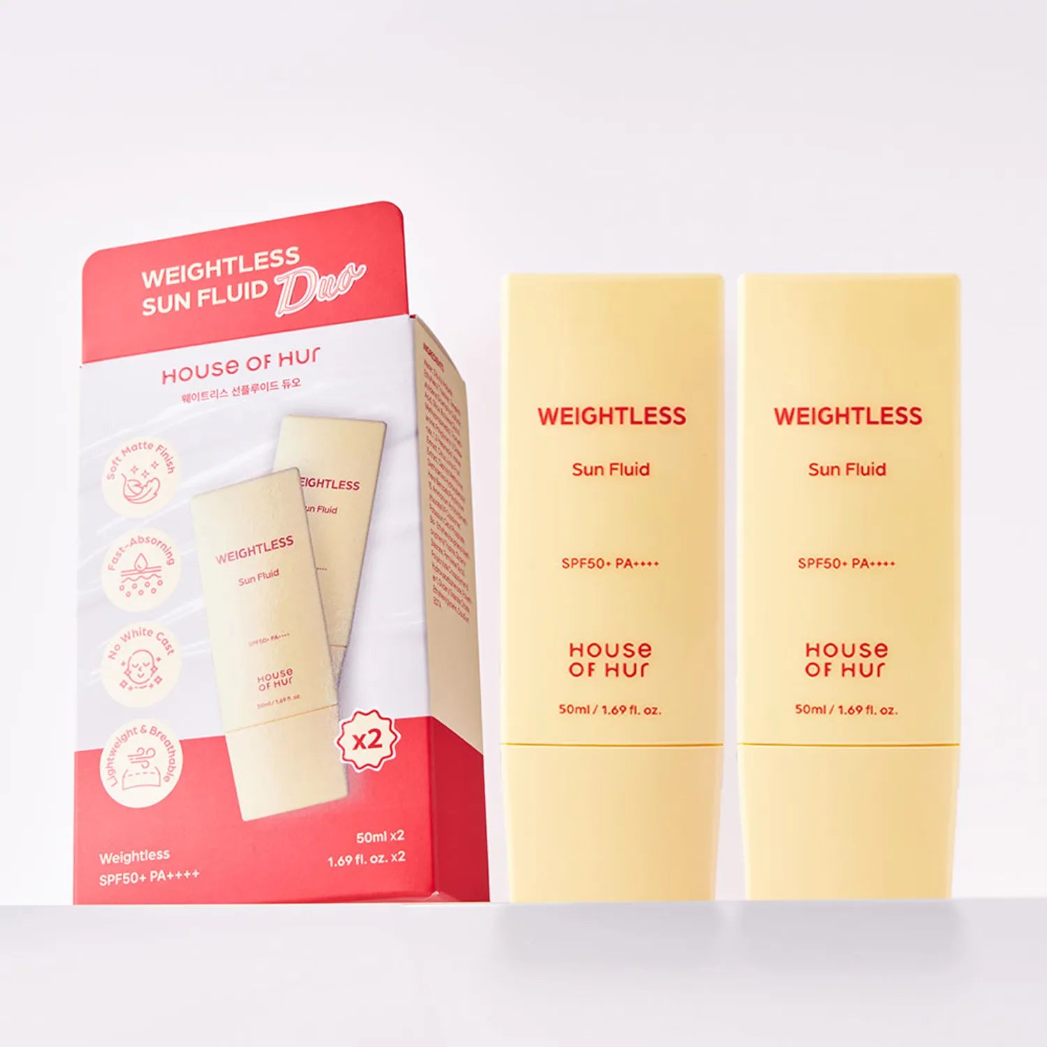 House of Hur Легкий солнцезащитный флюид 50 мл Набор из 2 шт. 50ml*2