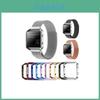 Pulseira de Metal Milanesa Elegante com Moldura para Relógio Rastreador Fitbit Blaze