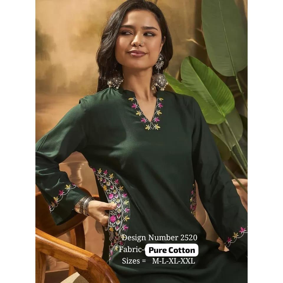 Women Cotton Beautiful Kurta Cord Set Indian Pakistani Ethnic Kurti Pant Set