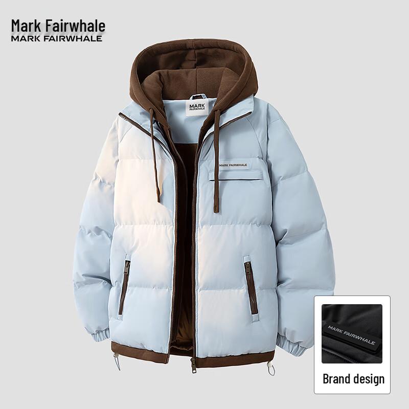 Mark Fairwhale Men's Faux Two-Piece Hooded Padded Jacket