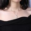 Couple Necklace - Heart Pendant - 2 Pieces - Copper Metal - Black and White