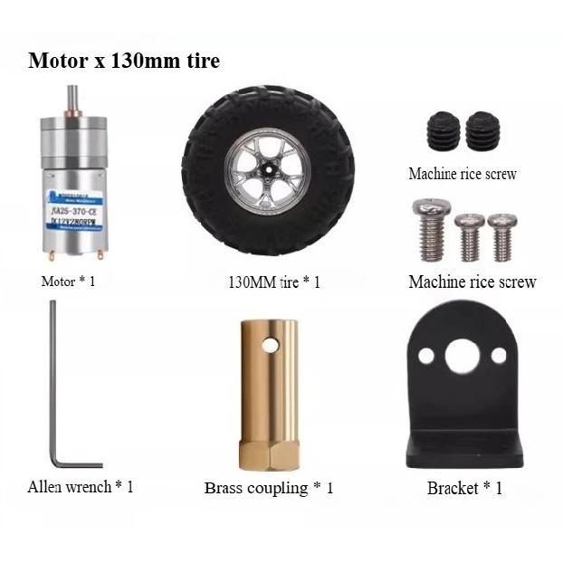 GA25-370 DC Geared Motor 12v Encoder Small Motor Car Tire Set Fixed Bracket Coupling