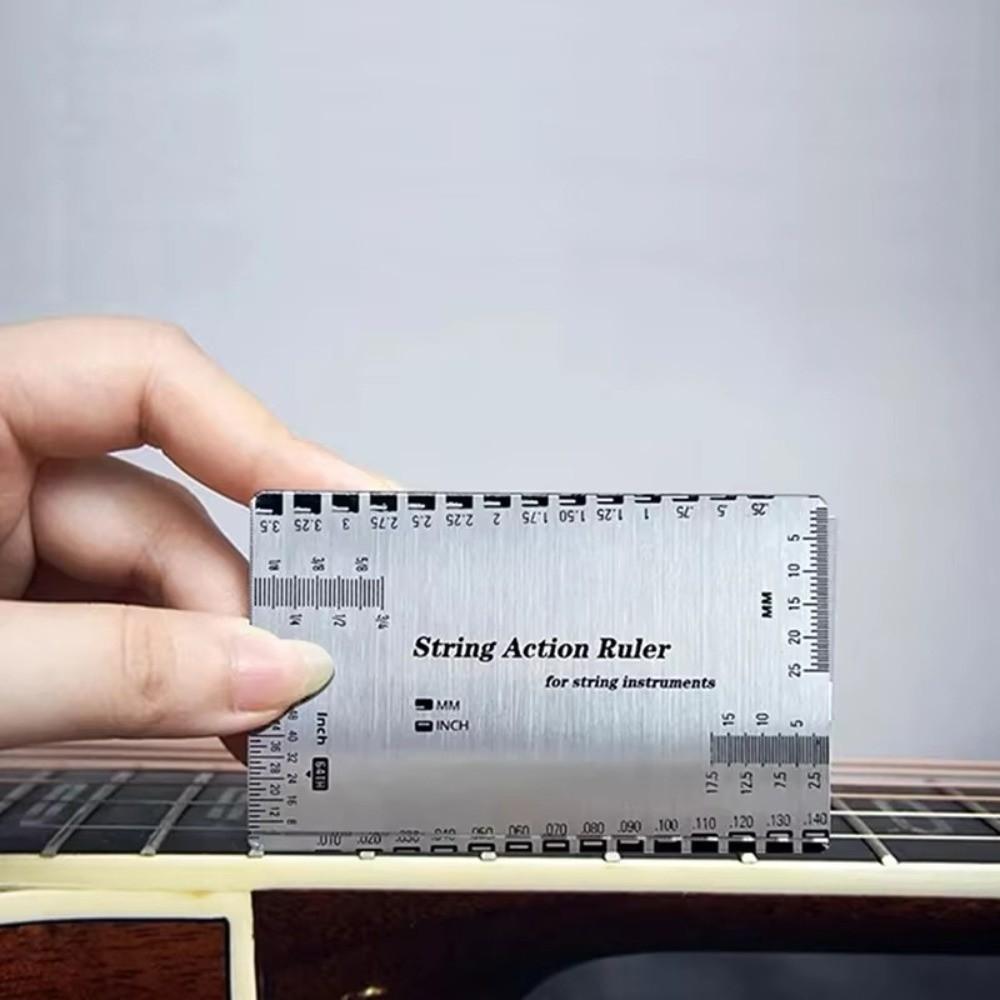 1PC String Action Gauge Stainless Steel Guitar Repair Tool Durable String Ruler For Luthiers