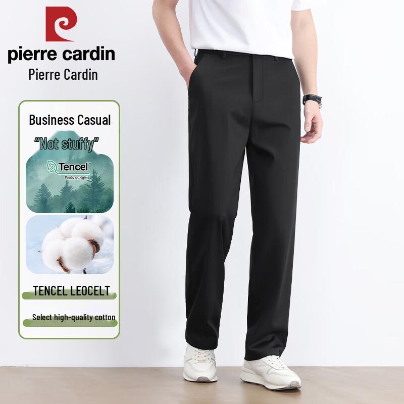 Pierre Cardin Men's Cooling Tencel Straight-Leg Casual Trousers