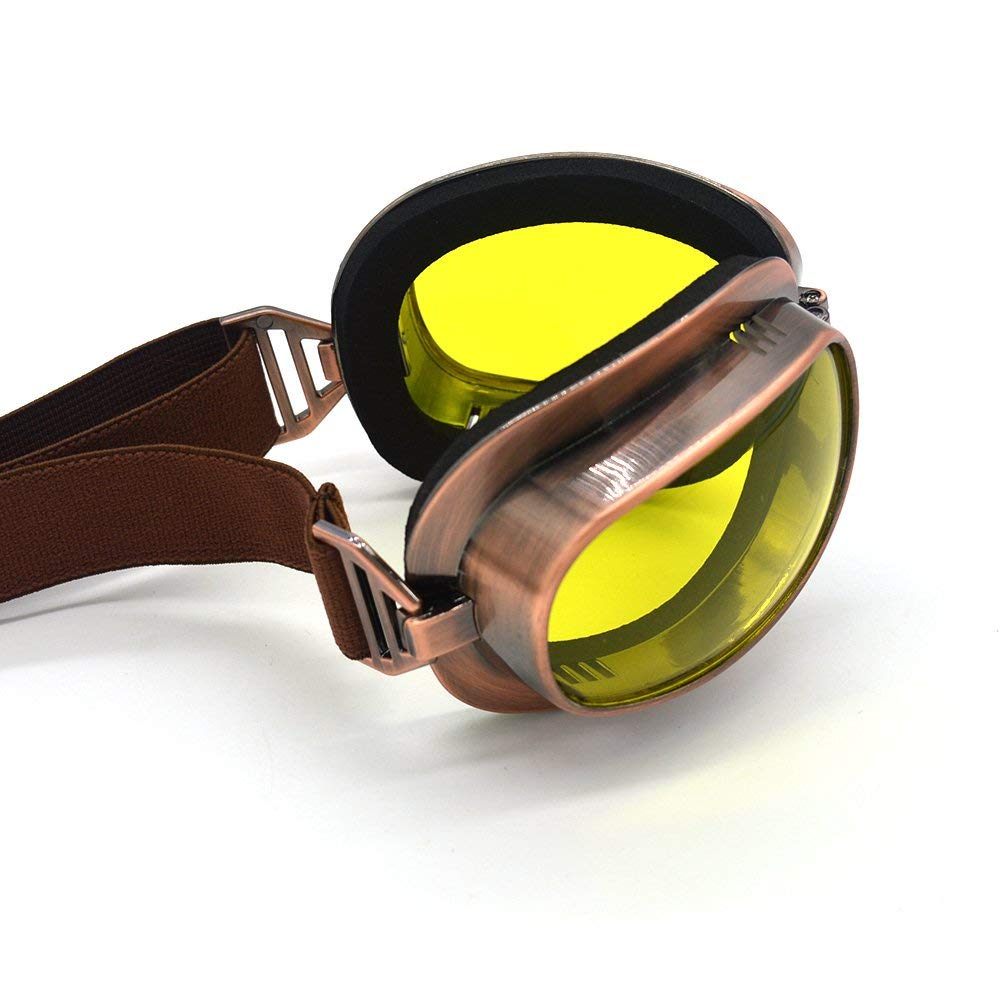 Evomosa Retro Motorcycle Vintage Pilot Sports Motorcycle Helmet Goggles Goggles, Goggles, Eyewear, Glasses, Motocross, Off-Road, ATV, Snowboard, Ski,