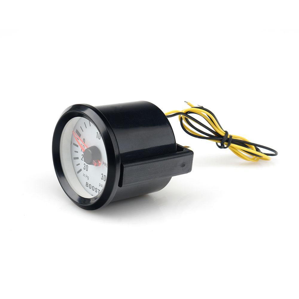 Car Gauge 52mm 2 Inch Turbo Boost Gauge -1~2 Bar / Vacuum Pressure Meter -30~30 PSI for Auto Blue Light Black Rim 12V