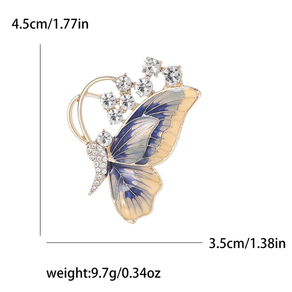 Emalje Sommerfugl Brosjer for Kvinner Unisex Rhinestone Insekt Pins Bankett Fest Ryggsekk Gaver Smykketilbehør