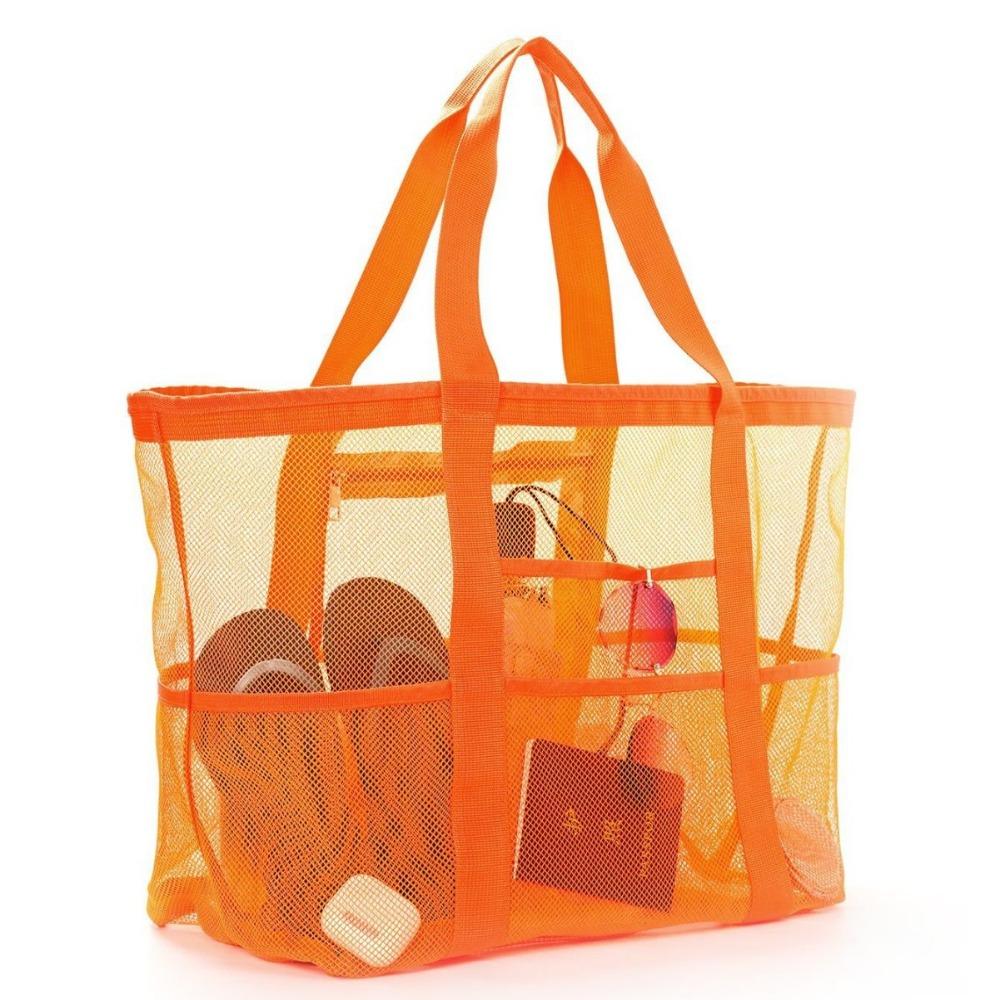 Beach Bag Large Capacity Toy Mesh Swimming Bag Multifunctional Travel Shoulder Beach Bag Swimsuit Storage Bag
