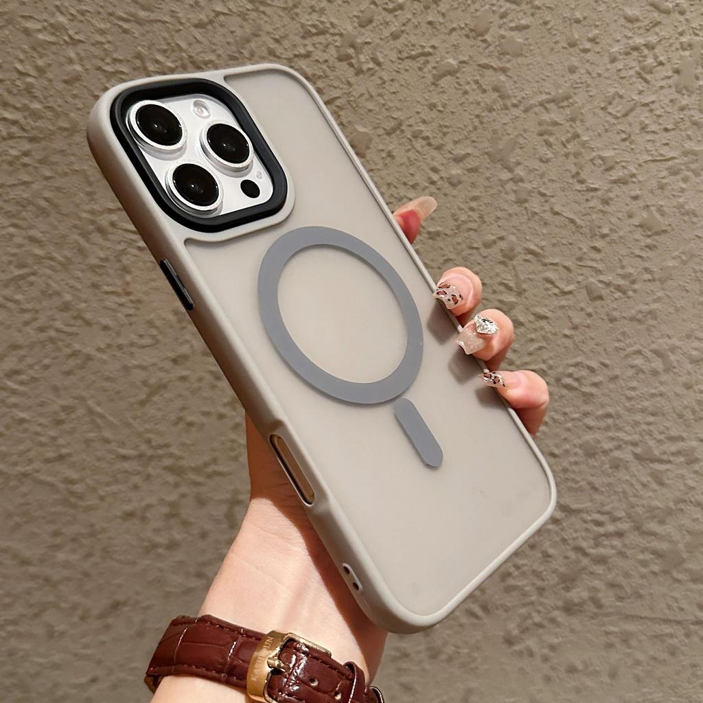 Skin Feel Scrub Suitable for IPhone 16 Magnetic Phone Case Apple 15promax Simple Transparent 14 Solid Color Anti Fall
