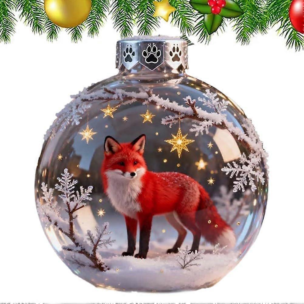 6pc Funny Highland Cow Ornament 2025, Christmas Baubles Transparent Christmas Balls, Christmas Tree Hanging Ornament, 2026 Wildlife Wonders Collection