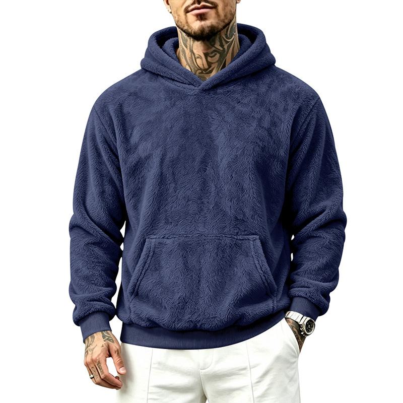 Men S Loose Fit Fleece Lined Hooded Sweatshirt Casual Outdoor Daily Wear