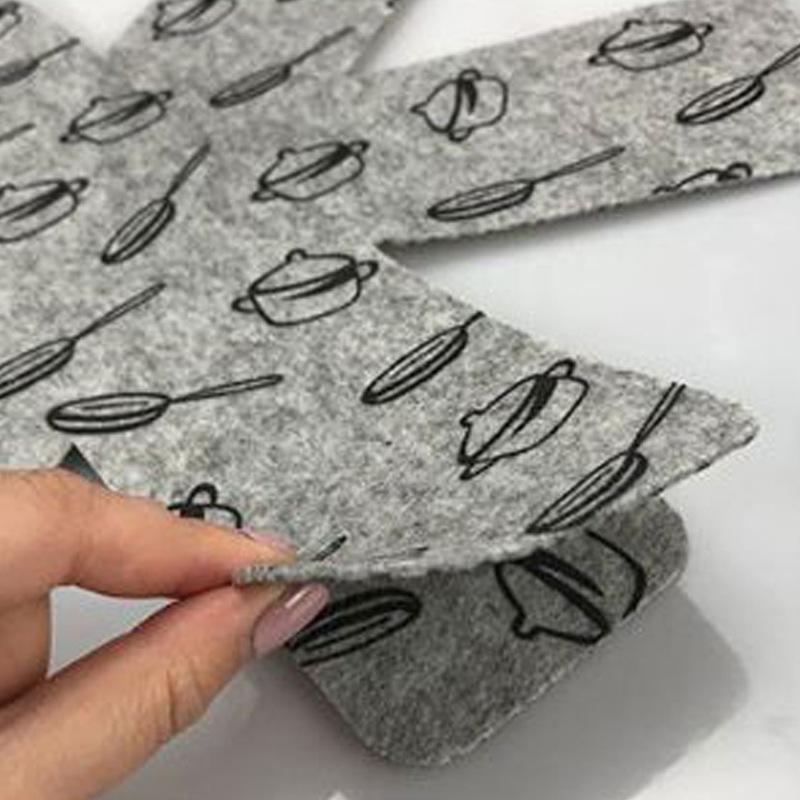 Felt Pot Mat Kitchen Pot Bottom Protective Pad Cookware Divider Pad Stacking Pan Protector Coaster Placemat Table Mat