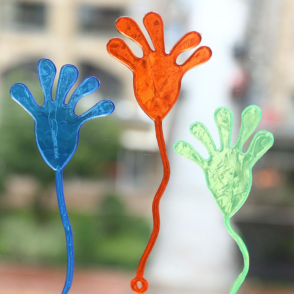 New 2Pcs Kids Funny Sticky Hands Toy Palm Elastic Sticky Squishy Slap Palm Toy Kids Novelty Gifts Partys Favors Supplies Toys