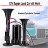 600DB Car Air Horn Super Loud 12V Auto Air Horn Double Tube Trumpet Air Horns for Car Boat 12V Vehicles