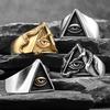 Freemason Illuminati Triangle Masonic Stainless Steel Mens Rings Punk for Male Boyfriend Biker Jewelry Creativity Gift Wholesale 3