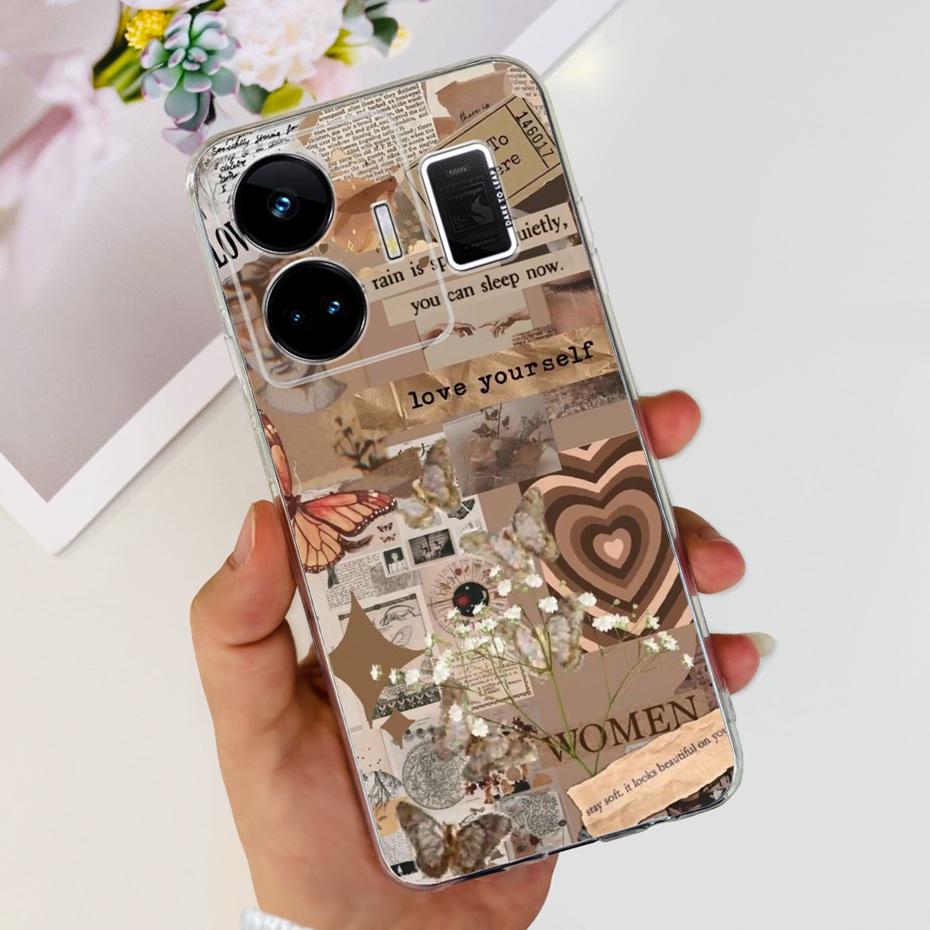 Fashion Pattern Phone Case For Realme GT Neo 5 GT3 240W Soft Silicone TPU Back Cover For Realme GT3 GT Neo5 RMX3706 RMX3709