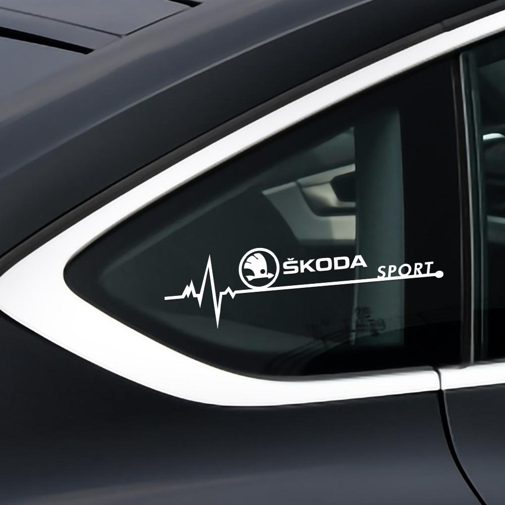 HGC2 2Pcs Car Side Window Glass Sport Performance Badge Stickers For Skoda Octavia 3 2 A5 A7 Superb 3 Fabia 2 Rapid Karoq Visions VII