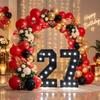 2Pcs 91.5cm Large Black KT Board Glowing Number 27 Marquee Frame,Party Backdrop Sign Decor for 27th Birthday, Anniversary,Graduation & Holiday Events