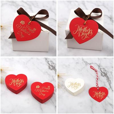 100pcs Heart Shaped Cards Gift Labels Hanging Decoration Hand Gift Hanging Tag  Party Label Stickers