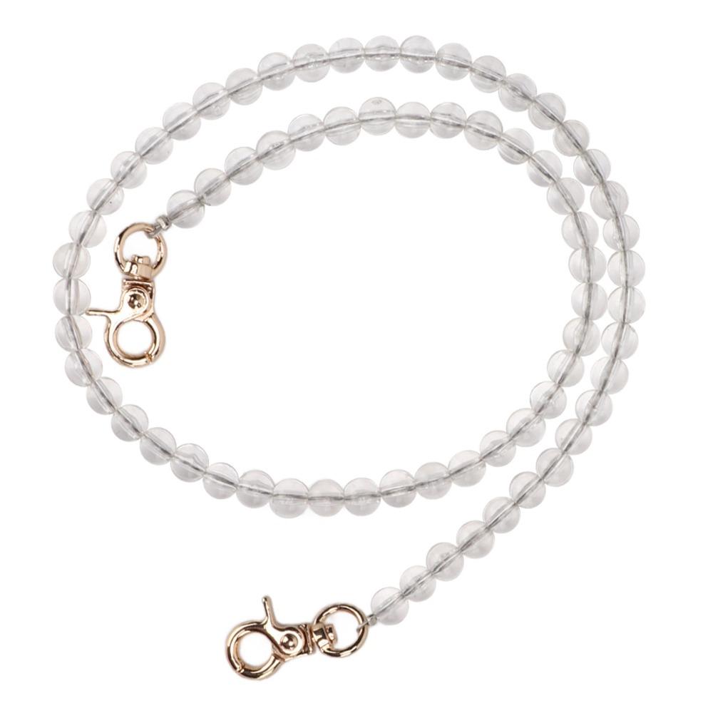 2pcs Transparent Bag Strap Metal Chain Purse Strap Bead Assortments Purse Chain Handbag Accessories