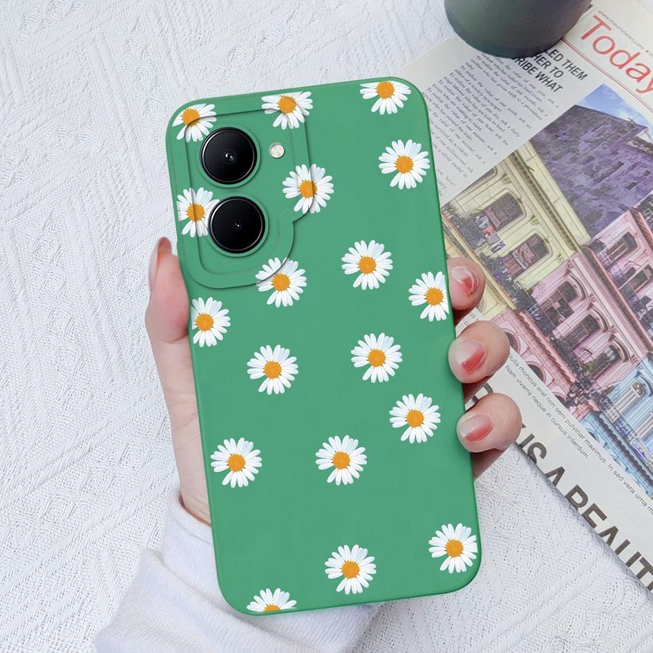 Case For OPPO Realme C33 C35 C55 C11 12 15 17 20 30 Realme GT2 Pro Fashion Sunflower Butterfly Liquid Silicone Soft TPU For Realme Coque Fundas Bumper