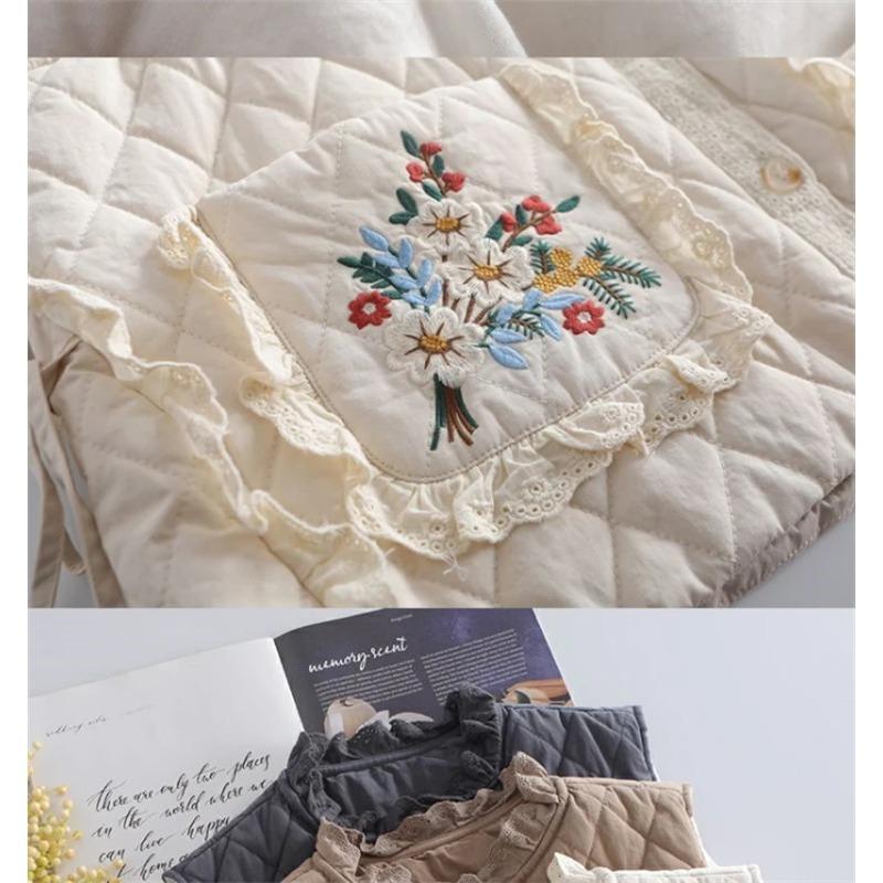 Autumn Winter Sleeveless Lace Casual Women's Down Cotton Vest Coat Advanced Korean Version Ladies Waistcoat Jacket