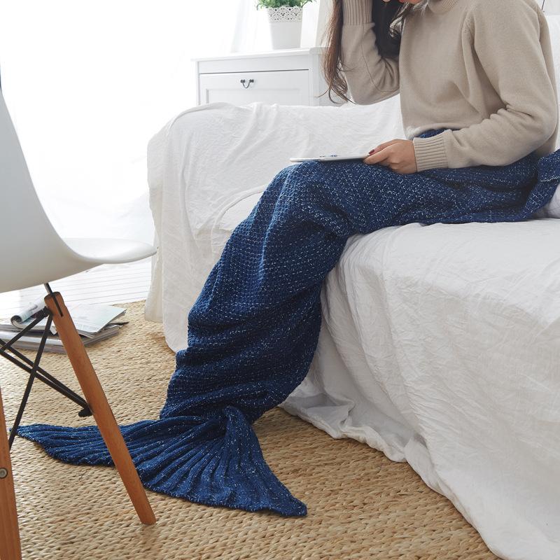 New Mermaid Tail Blanket Soft and Comfortable All Season Universal Knitted Sofa Cover Blanket Skin Friendly Thick and Breathable