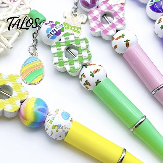 Creatieve Schrijftools voor Kinderen Kralen Balpen Set, DIY Paasknutselpakket, met Kleurrijke Unieke Cadeau Studenten Konijn En Ei Kralen Decoratie,