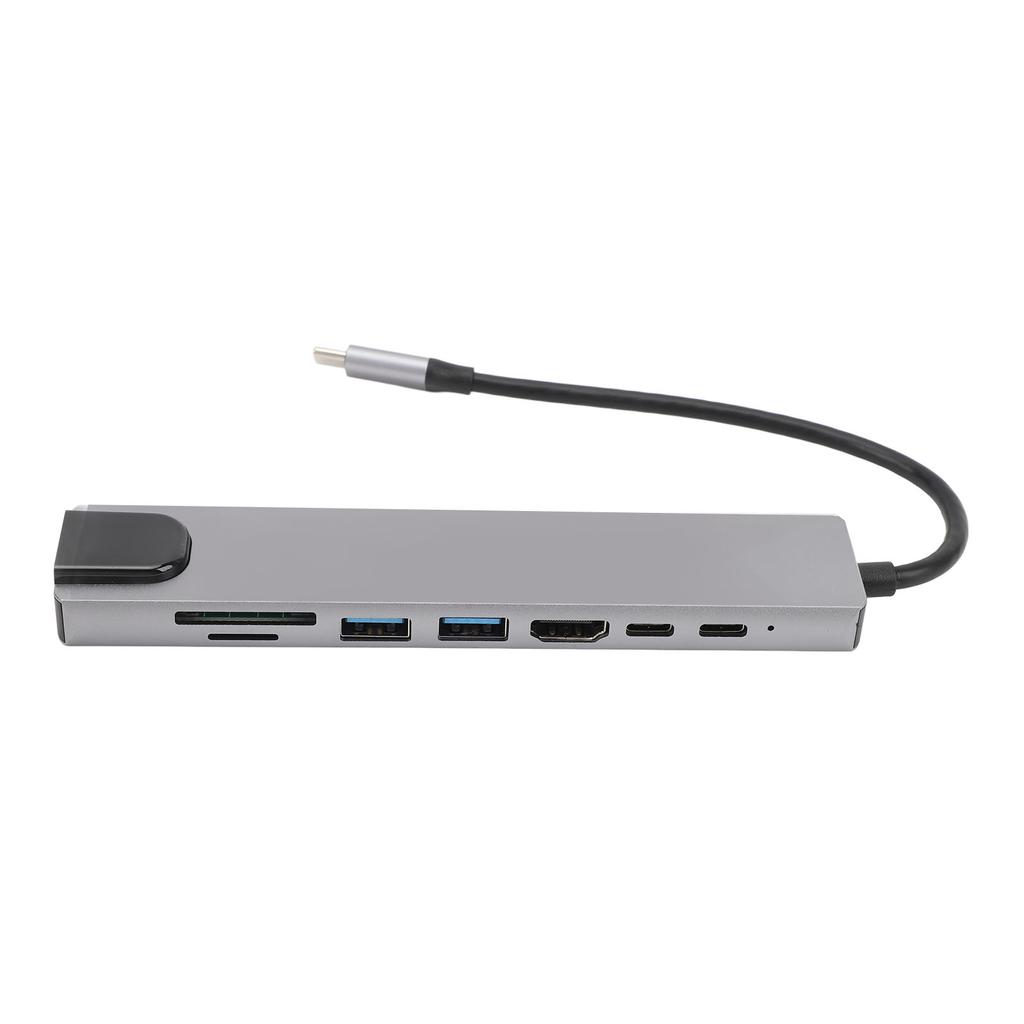 Type C Hub 8 In 1 4K HD Multimedia Interface USB 3.0 100Mbps RJ45 87W PD Multiport Adapter with