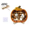 Durable Halloween Decorations Door Sign Glowing Ghost Hanging Decor Wooden LED Window Cool Patterned Ornaments Ornament for Party Spooky