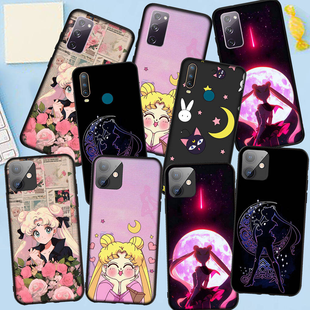 Etui na telefon do iPhone 17 16 15 Xiaomi Poco F8 F7 X7 X6 X5 M8 C85 C75 C71 Redmi Note 14 13 12 11 Pro Max A3 A4 14C 13C 15C Sailor Anime Dziewczyna Księżyc Pokrowiec