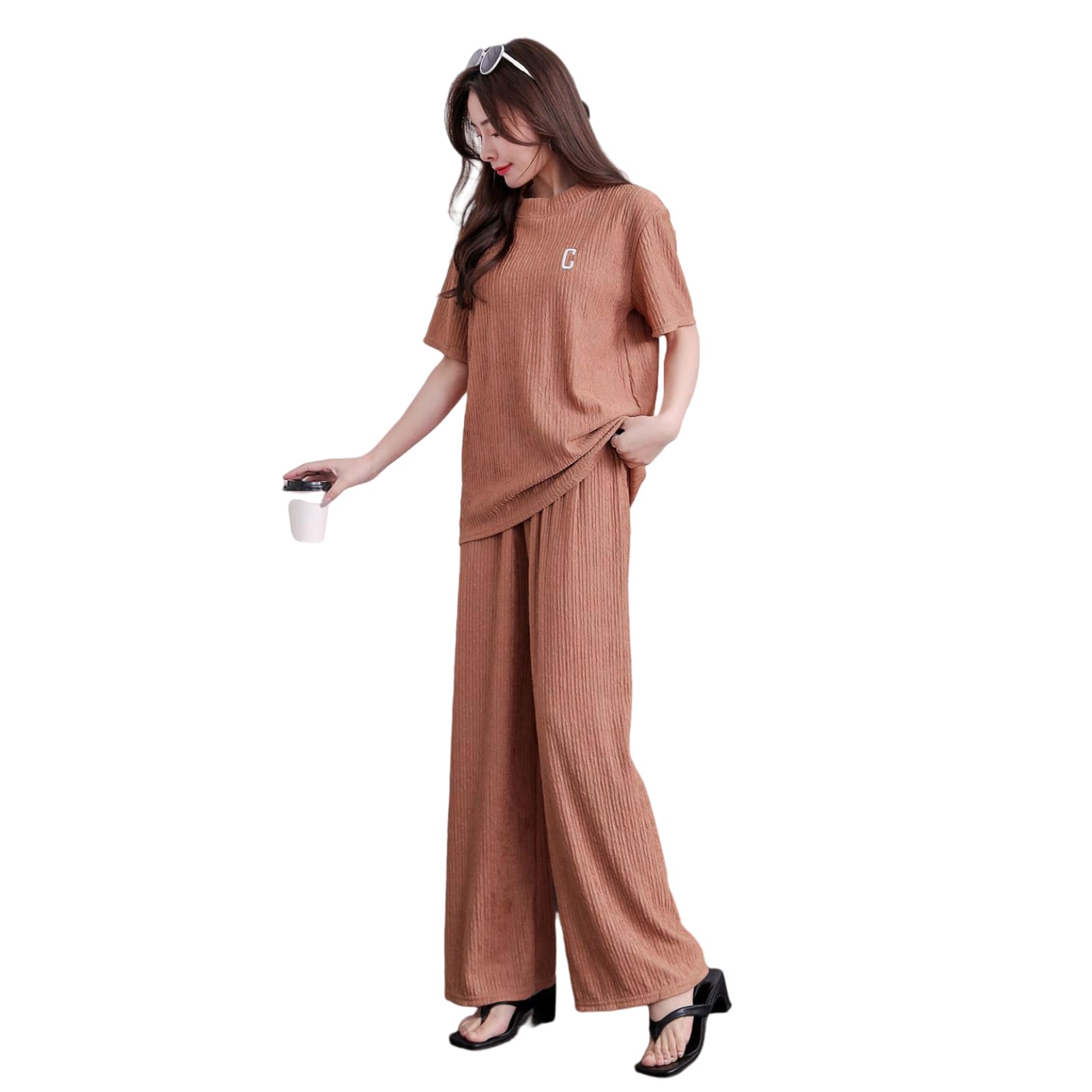 

Short Top and Bottom Summer Loose Sweat Gentle on the Loose Autumn [Catorfarious] Women s Pajamas, Sleeves, Loungewear, Set, Clothes, Thin, Fit,