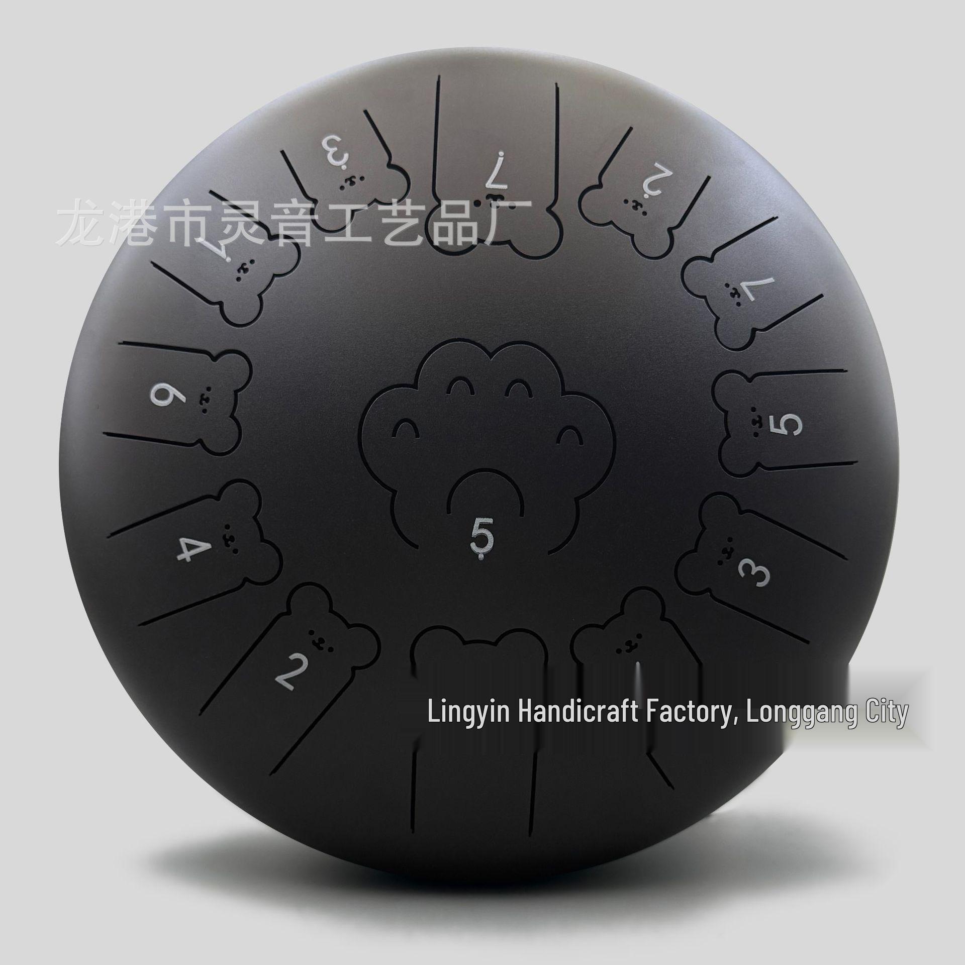 12-inch 13-tone Embroidered-Edge Handpan Drum: Children s Enlightenment Percussion Instrument for Stress Relief.