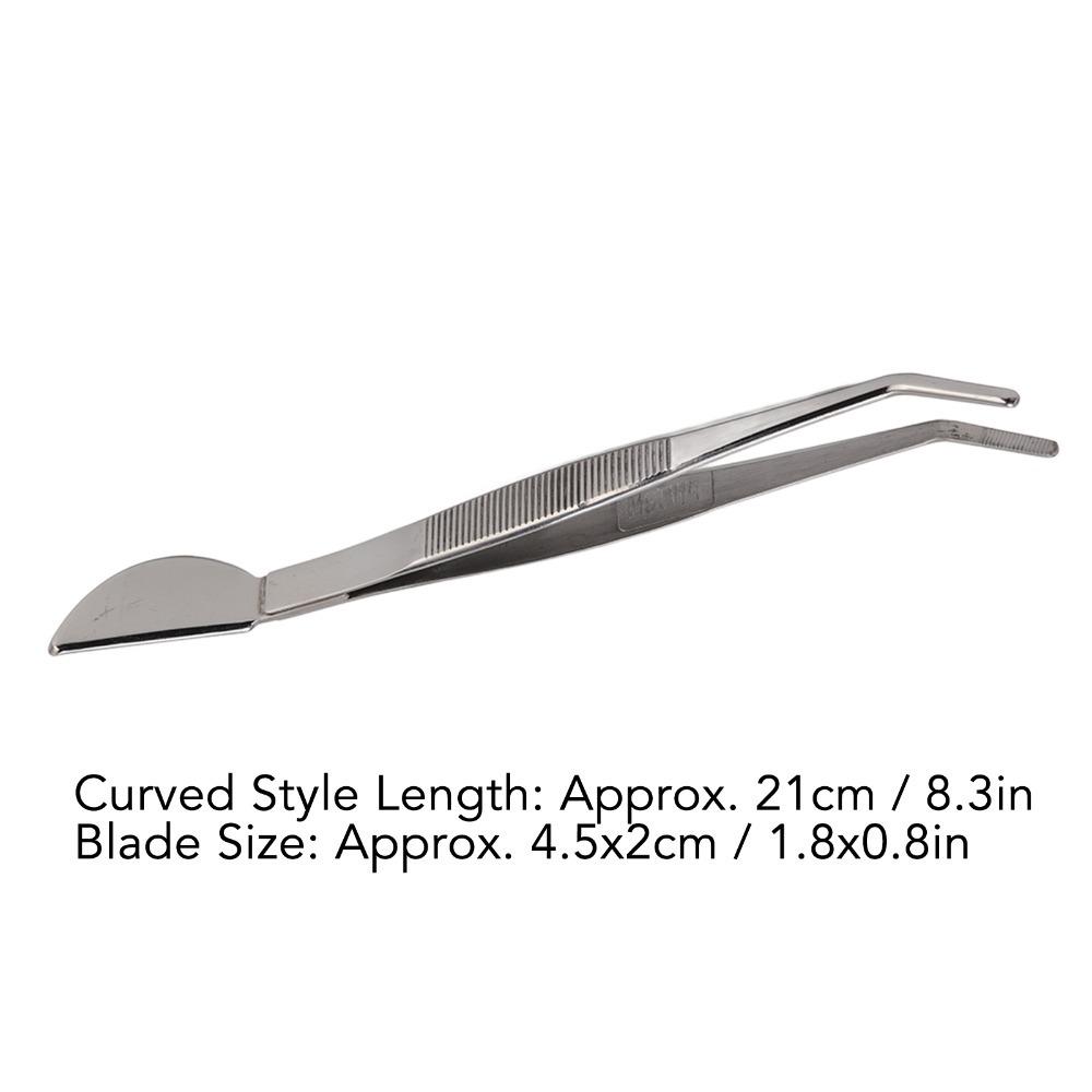 Rust Proof Stainless Steel Tweezers Crescent Moon Head Long Plant Tweezers Rake Spatula Tools