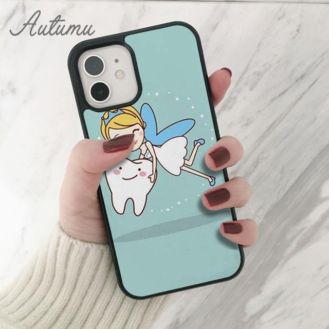Dentist Dental Crowned Tooth Nurse Phone Case for iPhone 11 12 13 14 Pro Max Mini XR XS SE 2020 6 7 8 Plus Galaxy S21 S22 Cover