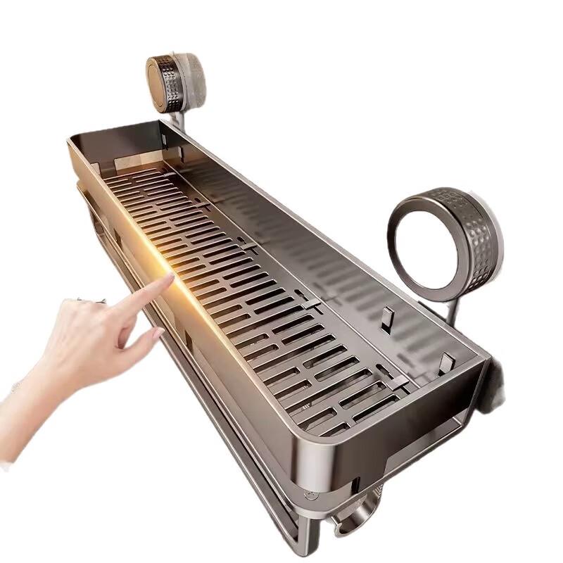 Weipeluo Double-Layer Bathroom Storage Shelf with Hooks and Rod