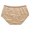 Plus Size Mid Waist Solid Pure Cotton Antibacterial Breathable Women Underwear Panties