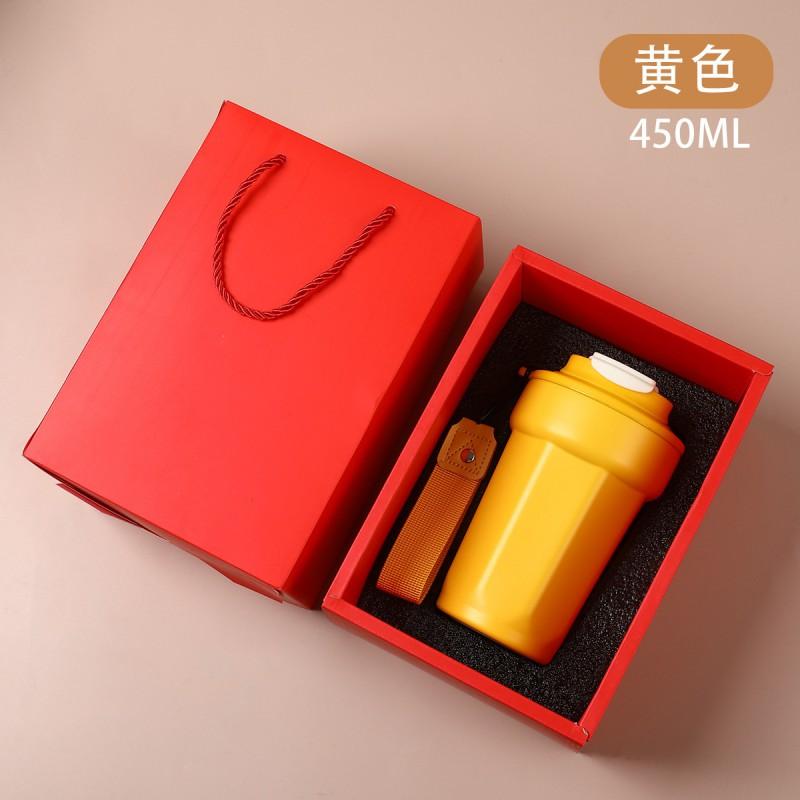 Stainless Steel Vacuum Insulated Travel Mug 450ml With Handle Rope Office Outdoor Commute Men Women