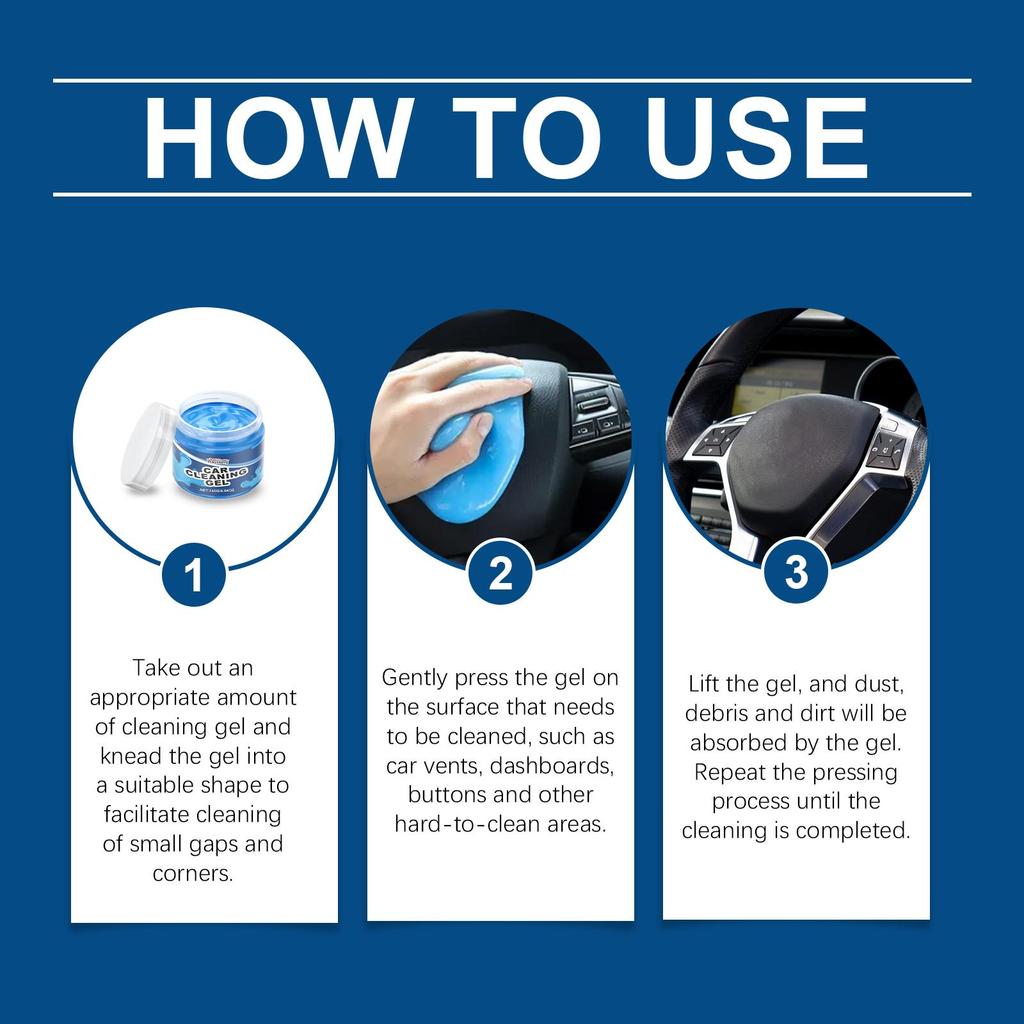 Rayhong Car Cleaning Gel, multi-functional soft gel for cleaning car interior gaps and air vents, 140g
