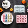 Wiederverwendbare Küchenform Kürbis Silikon Backen 3D Kuchenformen Halloween Thema Flexibler Cupcake-Blech Heißschokolade Seife Kerzenherstellung Form Backzubehör