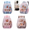 Kids Backpack For Preschool Cartoon Capybara Design Oxford Fabric With Load Reducing Straps For School Use