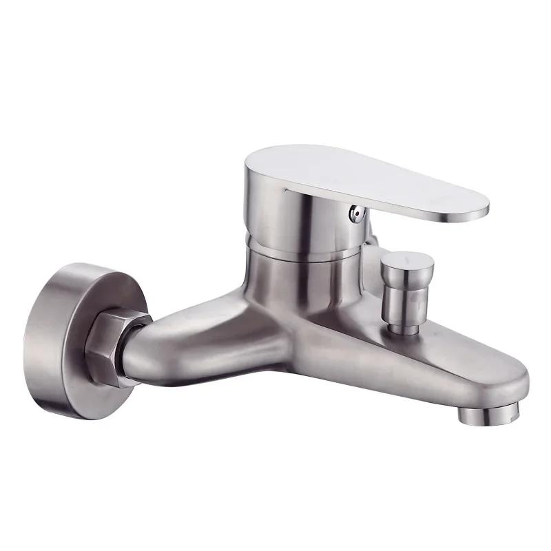Cold Hot Mixer Bathtub Faucet Stainless Steel Bathroom Faucet Shower Head Faucet Set Shower Accessories Wall Mounted Tap