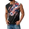 Men's Summer Independence Day Printed Sports Button Pocket Sleeveless Tank Top
