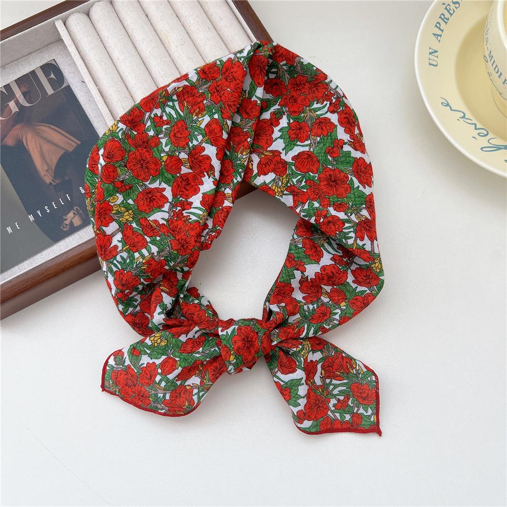 Versatile Women's Cotton Linen Silk Scarf – Spring/Autumn Neck Protector & Fashionable Head Scarf with Foreign Style