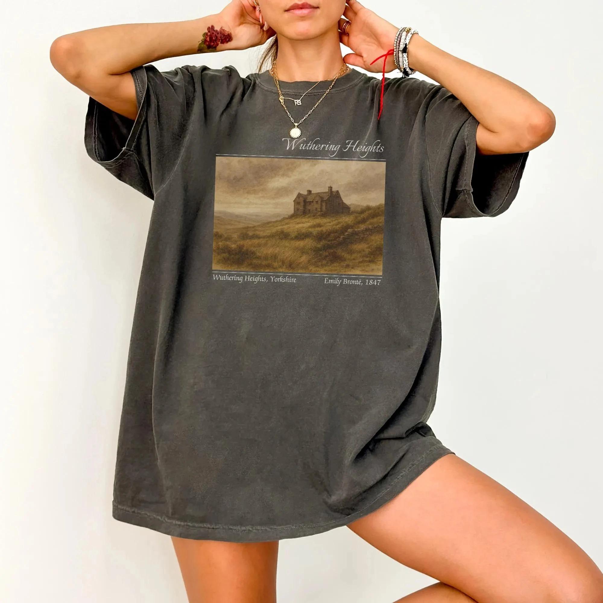 

Wuthering Heights Cotton Graphics Tshirt Unisex Summer Emily Bronte Novel O-neck Fashion Short Sleeve 3XL