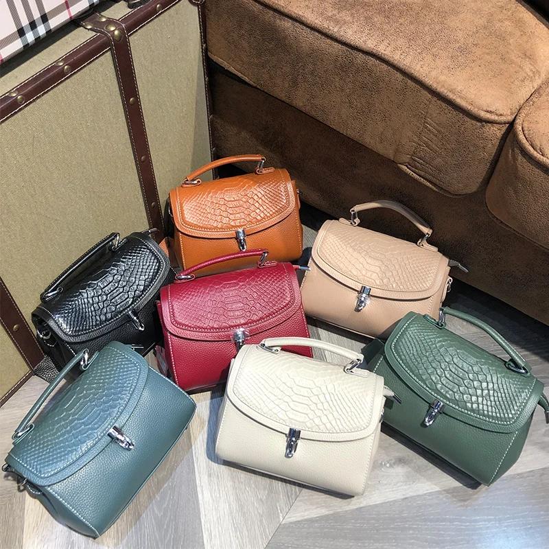 Genuine leather women's bag elegant bag for women temperament crossbody square shoulder bag