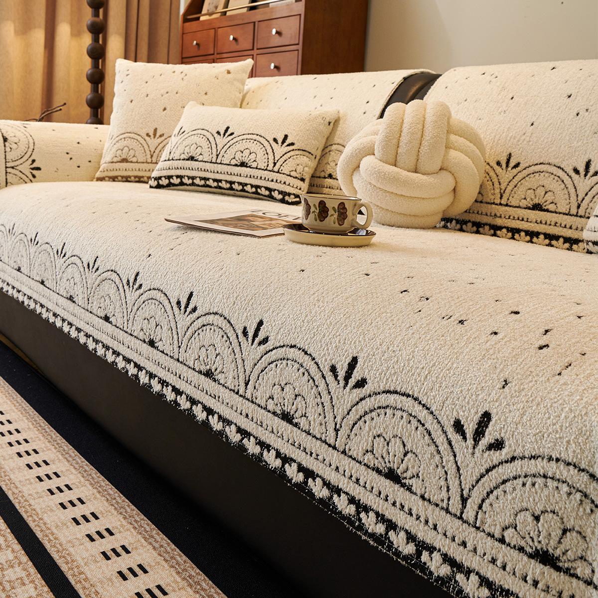 

Sofa Cushion New Straight Row Non-Slip Light Luxury Cover Cloth Towel Universal In All Seasons, High-End Sofa Seat Cushion Cover 70*70cm