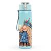 1PC Crown Bohemian Girl Portrait Print 750ml Color Plastic Sports Water Bottle Leakproof Flip Straw Lid Suitable for Sports Office Home Use