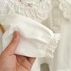 Girls Long Sleeve Cotton T-Shirt With Floral Embroidery Ruffled Collar Toddlers 3-8 Years
