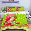 3pcs Princess Strawberry11 Design Cover Set - HD Printed Bedding with 1 Cover and 2 Pillowcases - Perfect for Home and Dorm Decor